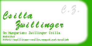 csilla zwillinger business card